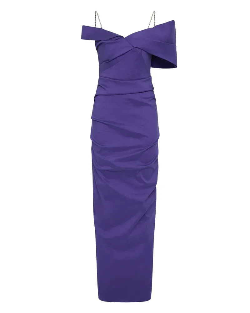 Rachel Gilbert Schulterfreies Dahli Kleid mit Raffung - Violett Violett