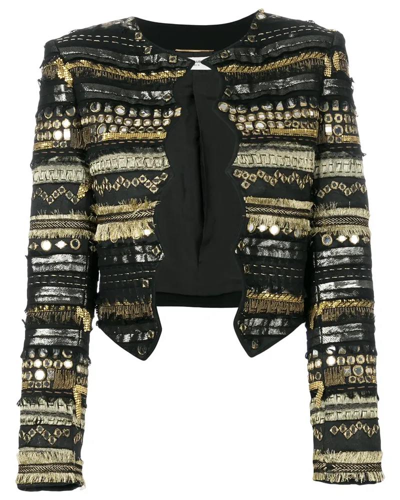 Saint Laurent Jacke mit Stickerei - Schwarz Schwarz