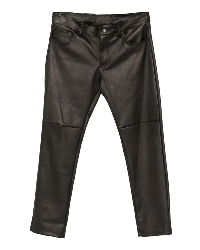 Salvatore Santoro Lederhose mit Ziernaht - Schwarz Schwarz