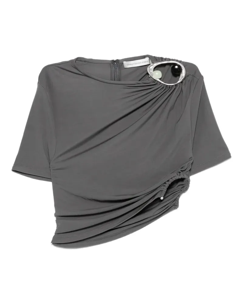 Christopher Esber draped top - Grau Grau