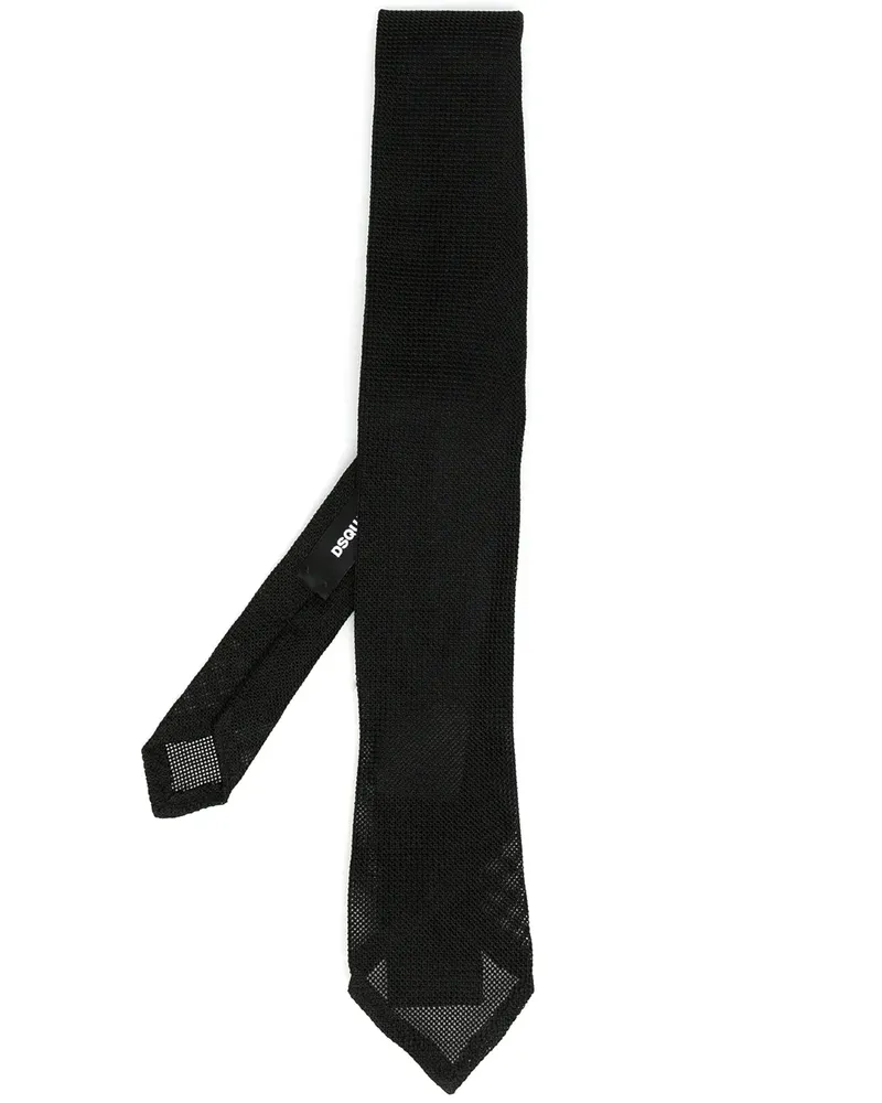 Dsquared2 Semi-transparente Seidenkrawatte - Schwarz Schwarz