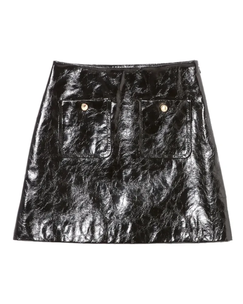 Claudie Pierlot Lederrock mit Taschendetail - Schwarz Schwarz