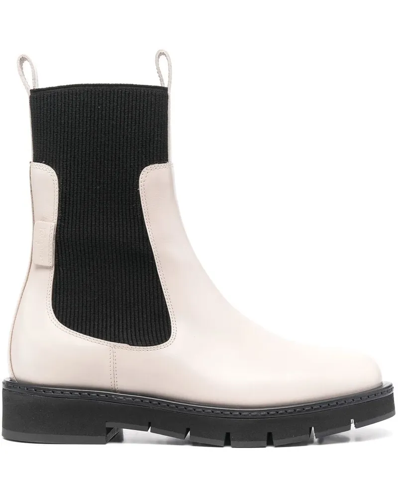 Ferragamo Zweifarbige Stiefel - Nude Nude