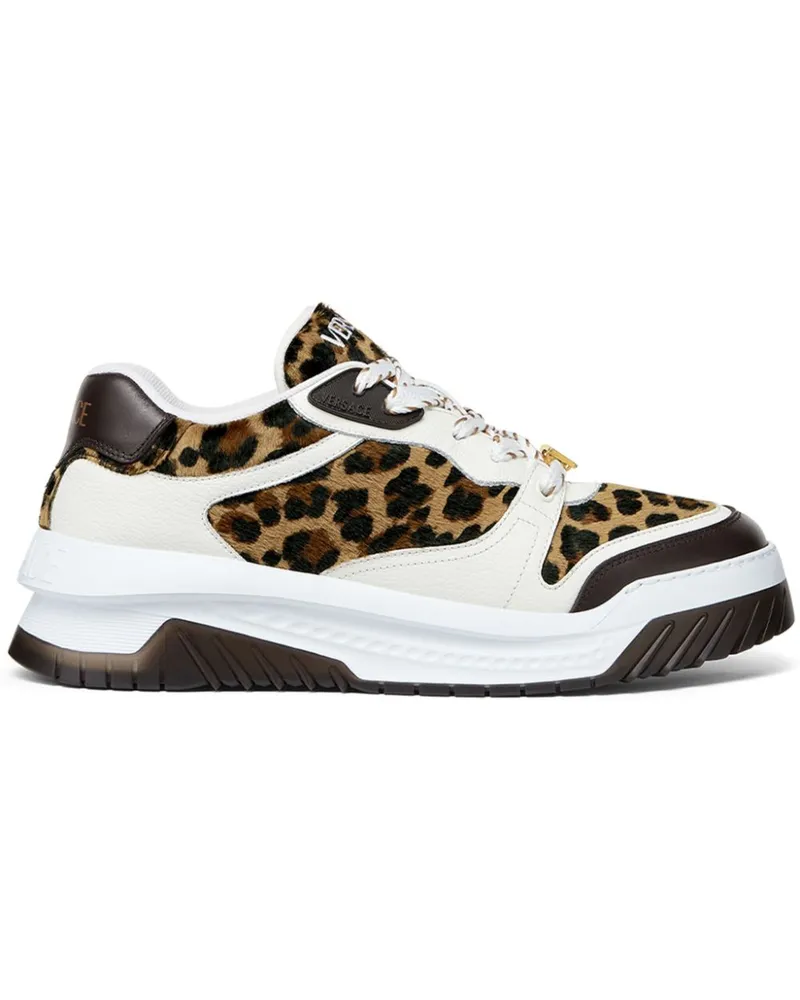 Versace Odissea Sneakers mit Leoparden-Print - Weiß Weiß