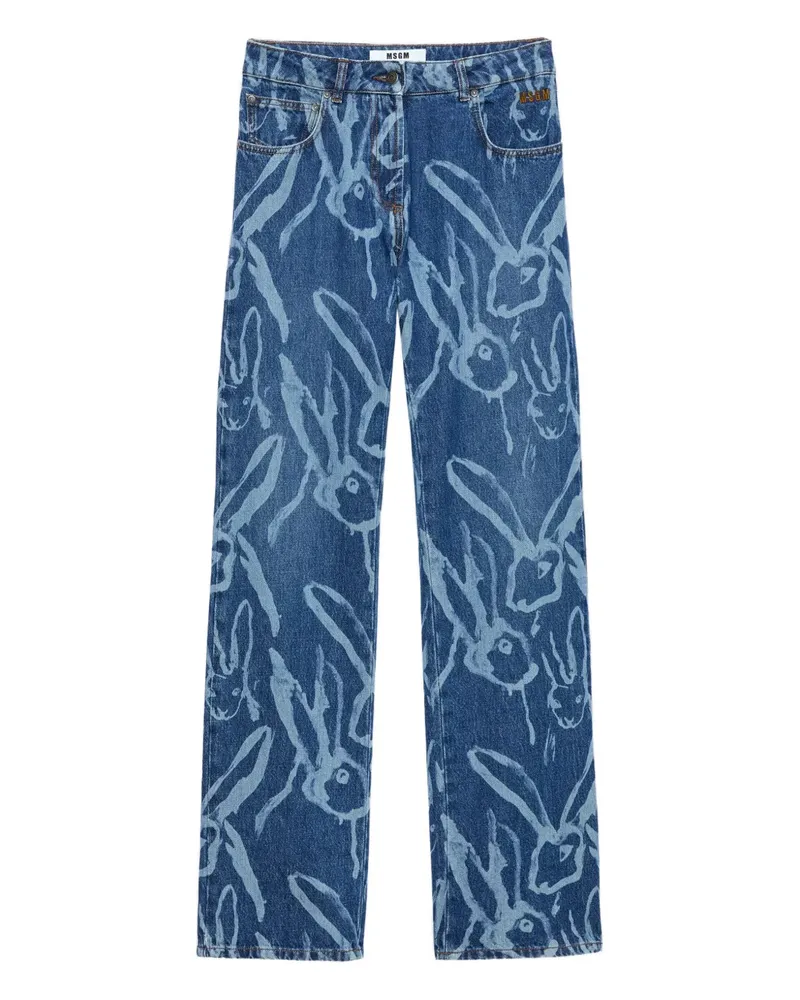MSGM Jogginghose mit Kaninchen-Print - Blau Blau