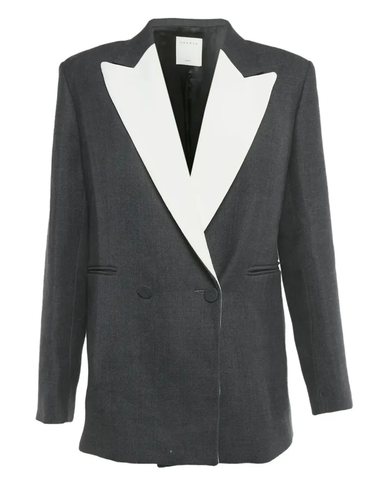 Sandro crepe double-breasted blazer - Grau Grau