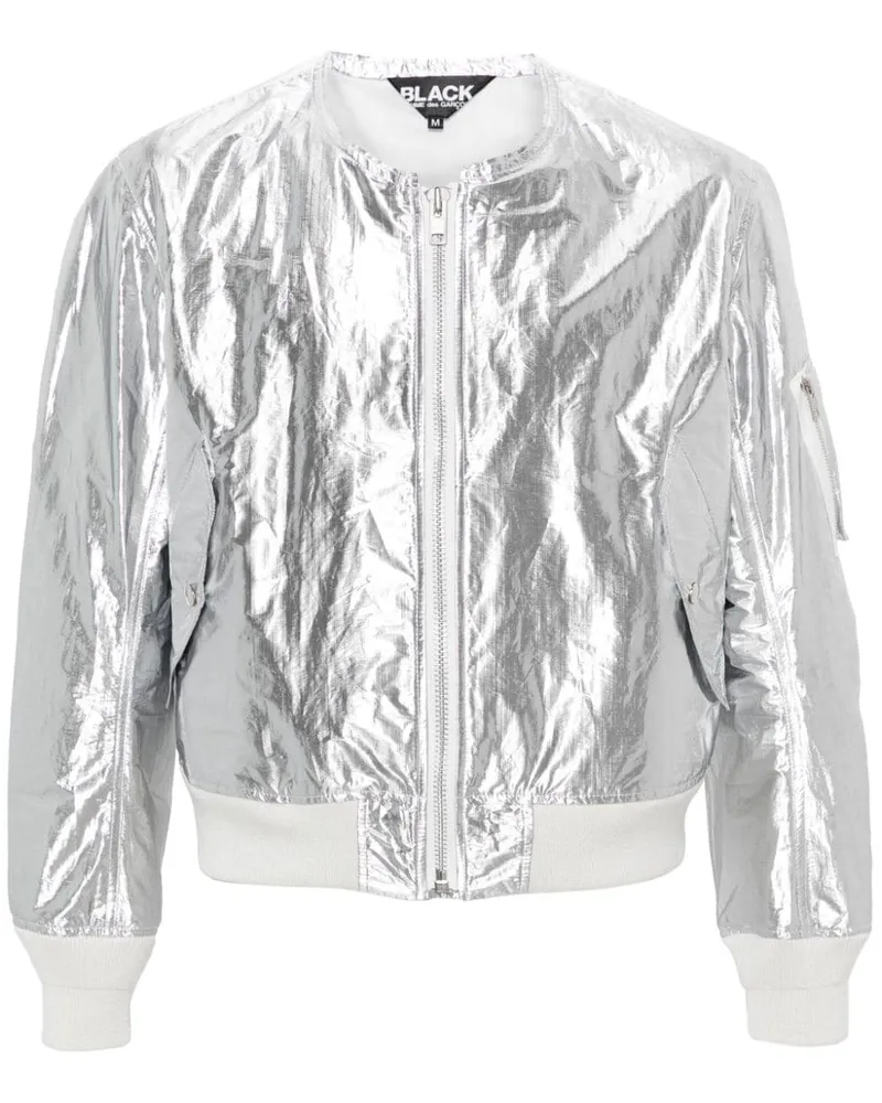 Comme des Garçons Bomberjacke mit Metallic-Finish Silber