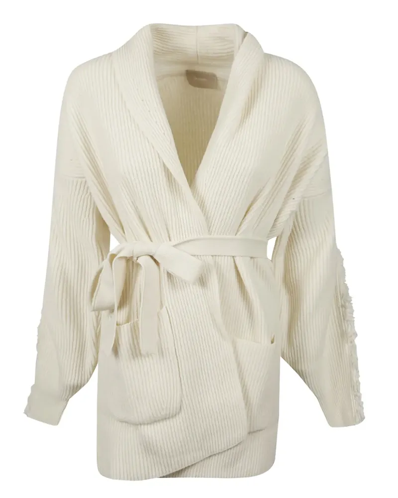 Drumohr  Cardigan mit Fransen - Nude Nude