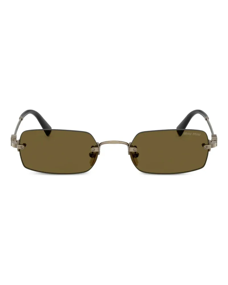 Miu Miu Sonnenbrille mit eckigem Gestell - Gold Gold