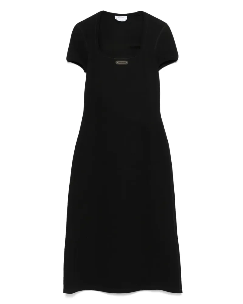 Alexander McQueen Midikleid mit Logo-Schild - Schwarz Schwarz