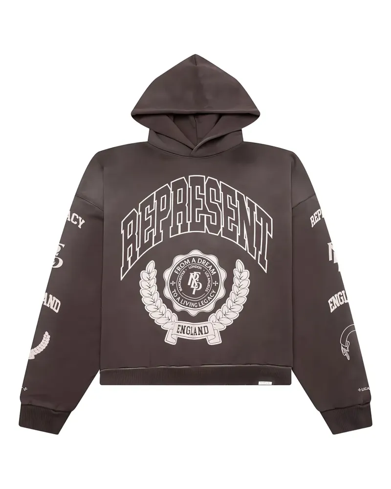 REPRESENT Hoodie mit Logo-Print - Braun Braun