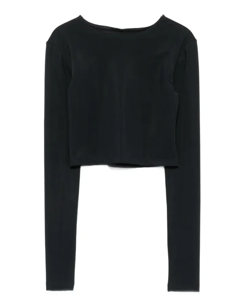 Parlor open-back long-sleeve top - Schwarz Schwarz