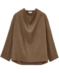 Christophe Lemaire Langarmshirt mit Stehkragen Braun