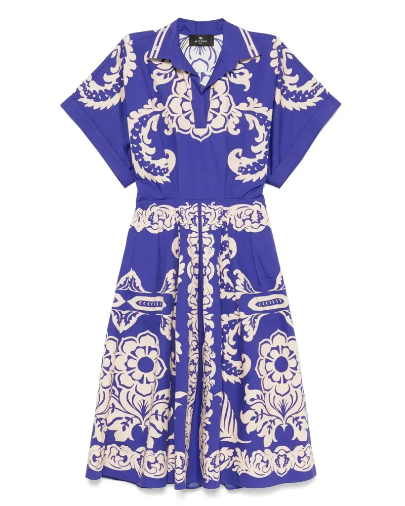 Etro Midikleid mit Print - Blau Blau