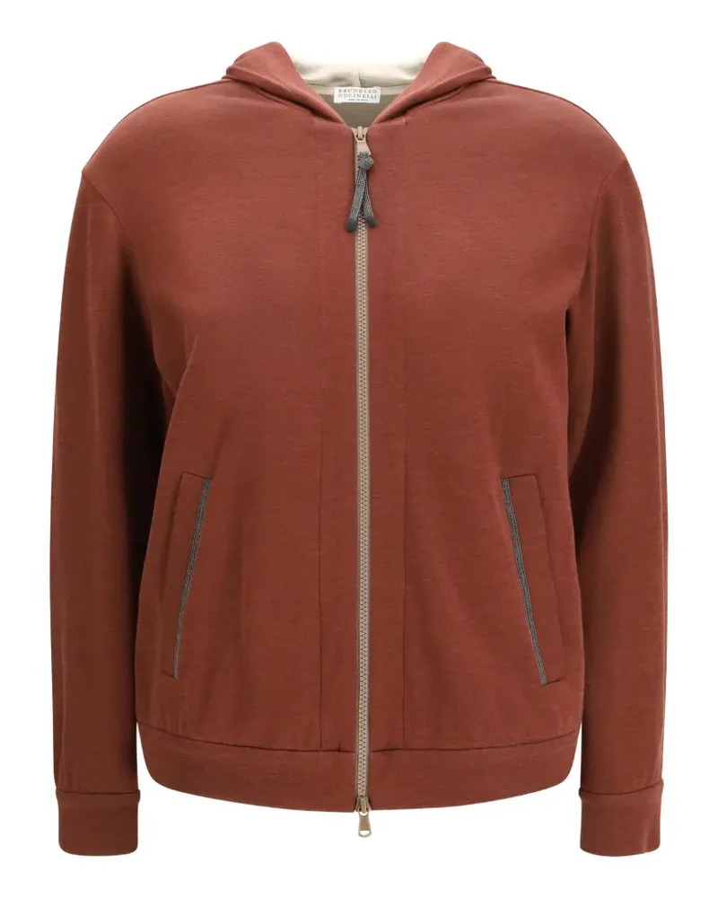 Brunello Cucinelli zip-fastening hoodie - Braun Braun