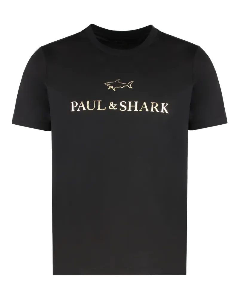 Paul & Shark T-Shirt mit Logo-Print - Schwarz Schwarz
