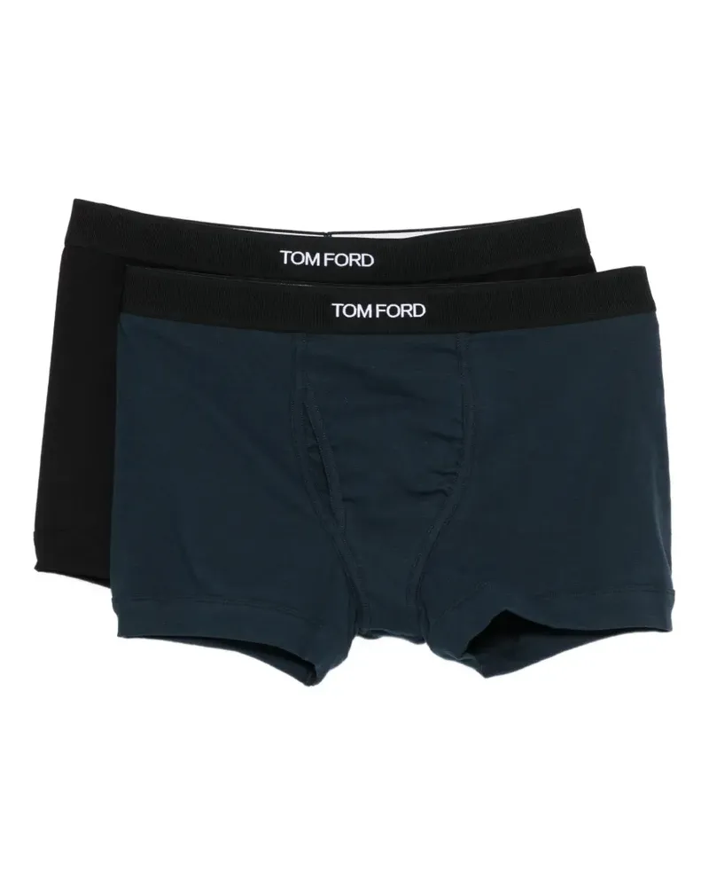Tom Ford Boxershorts mit gerippten Bändern (2er-Set) - Blau Blau