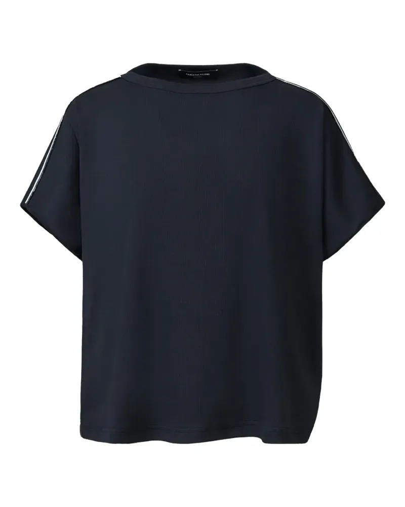 Fabiana Filippi stripe-detail short-sleeve T-shirt - Blau Blau