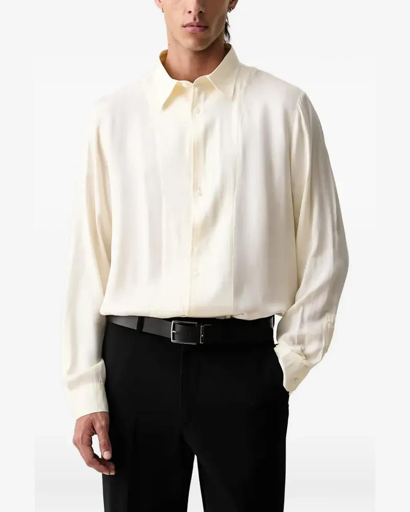 Armani Exchange panelled long-sleeve shirt - Nude Nude