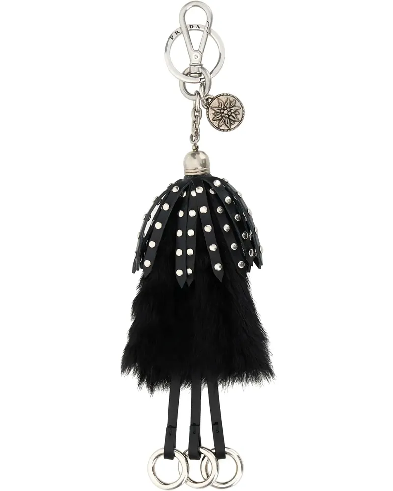 Prada Schlüsselanhänger aus Leder - Schwarz Schwarz