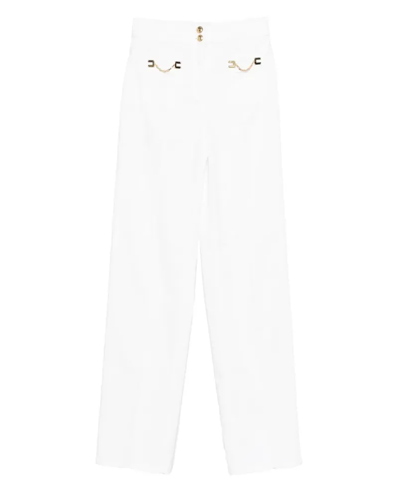 Elisabetta Franchi Jeans mit Kettendetail - Weiß Weiß