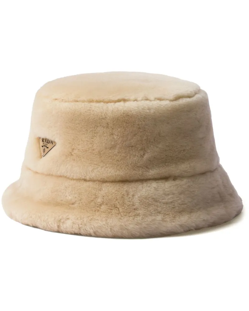 Prada Fischerhut aus Shearling - Nude Nude
