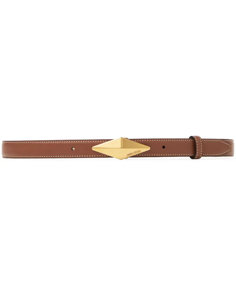 Jimmy Choo Gürtel mit Diamant-Spange - Braun Braun
