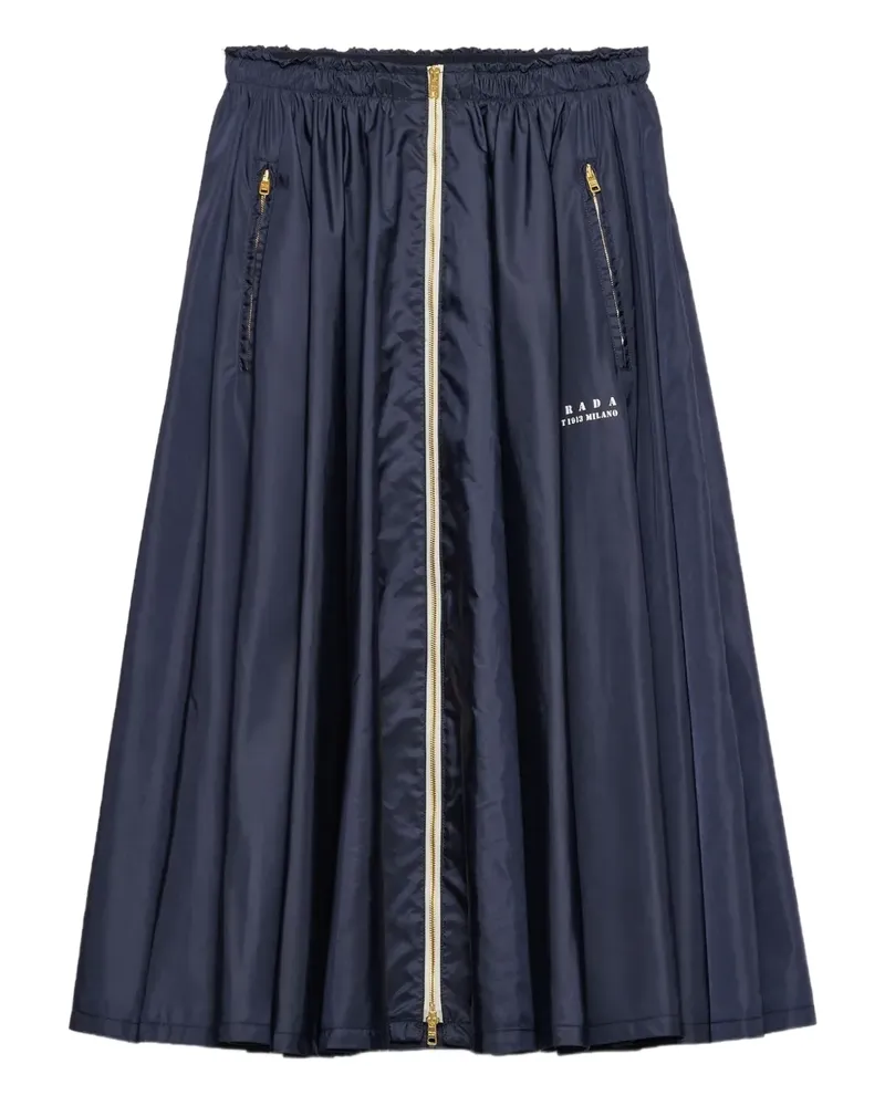 Prada Midirock mit Falten - Blau Blau