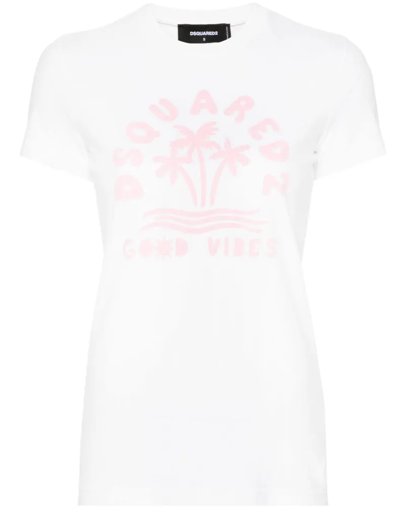 Dsquared2 T-Shirt mit Logo-Print - Weiß Weiß