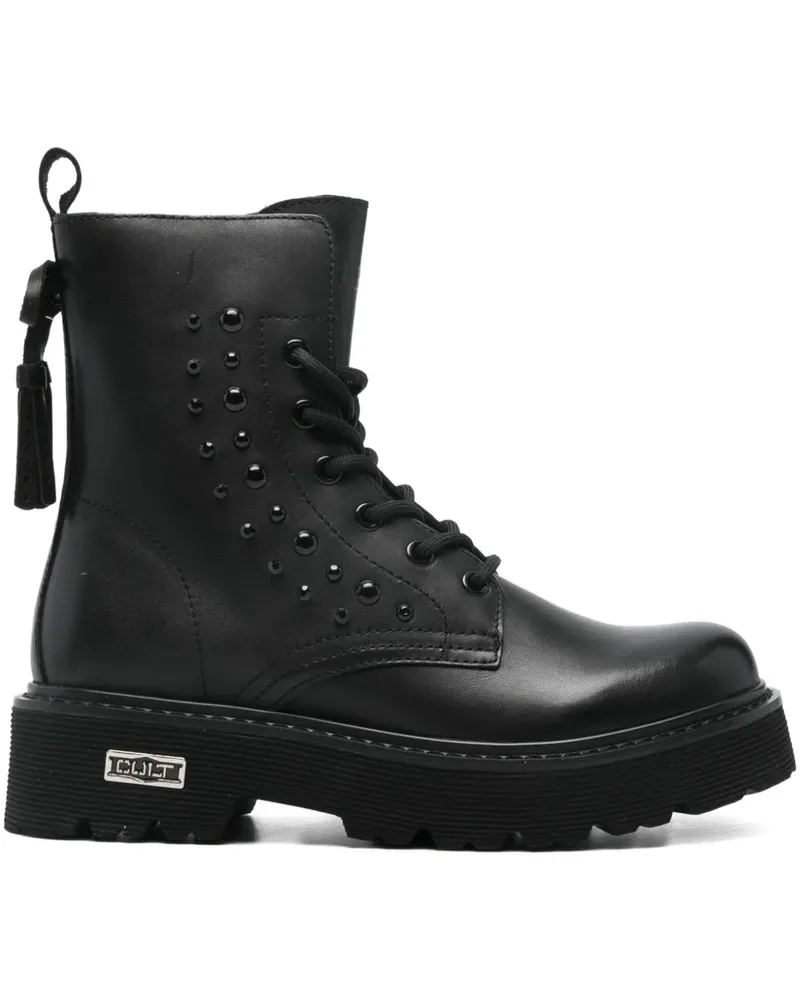 Cult Schnürstiefel mit Nieten - Schwarz Schwarz