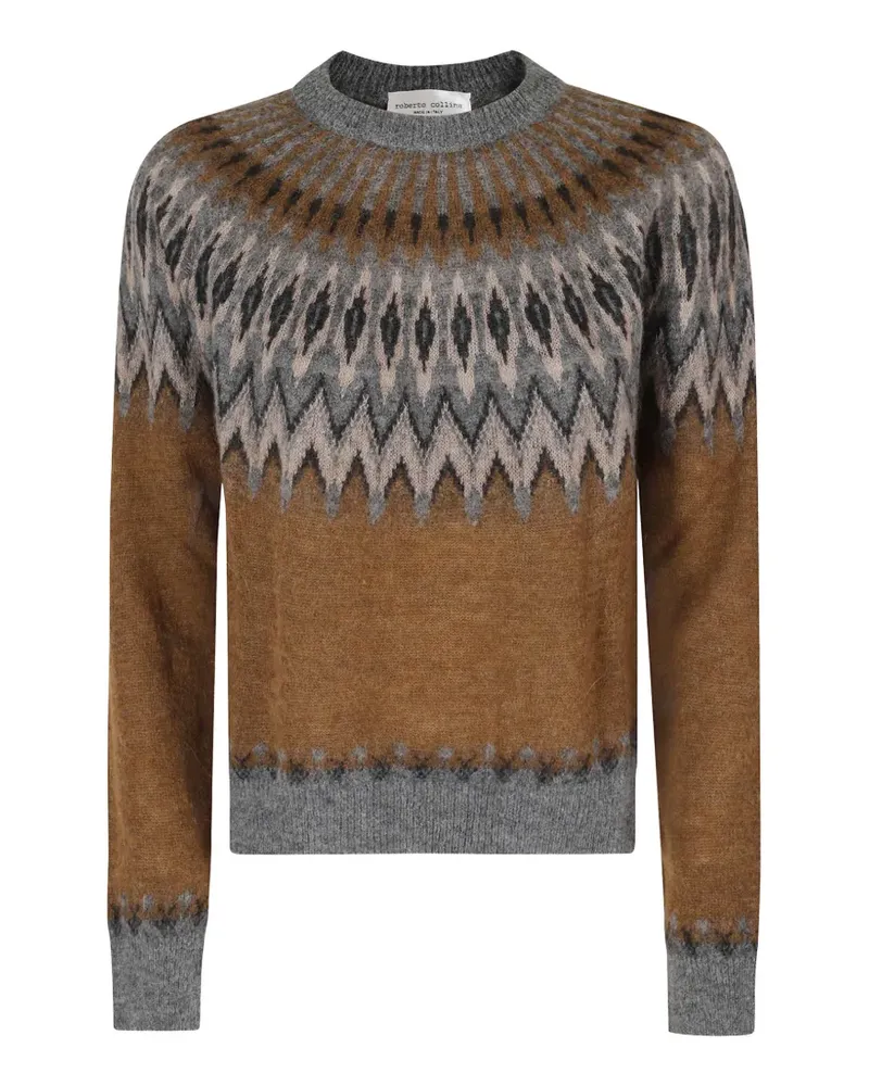 Roberto Collina Pullover aus Nordic-Jacquard - Braun Braun