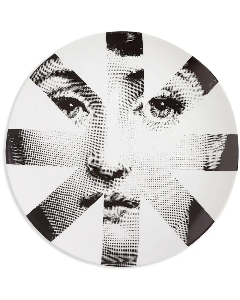 Fornasetti Tema e Variazioni N.48 Wandteller - Weiß Weiß