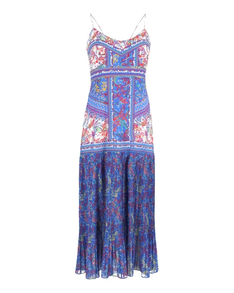 Saloni Midikleid mit Print - Blau Blau