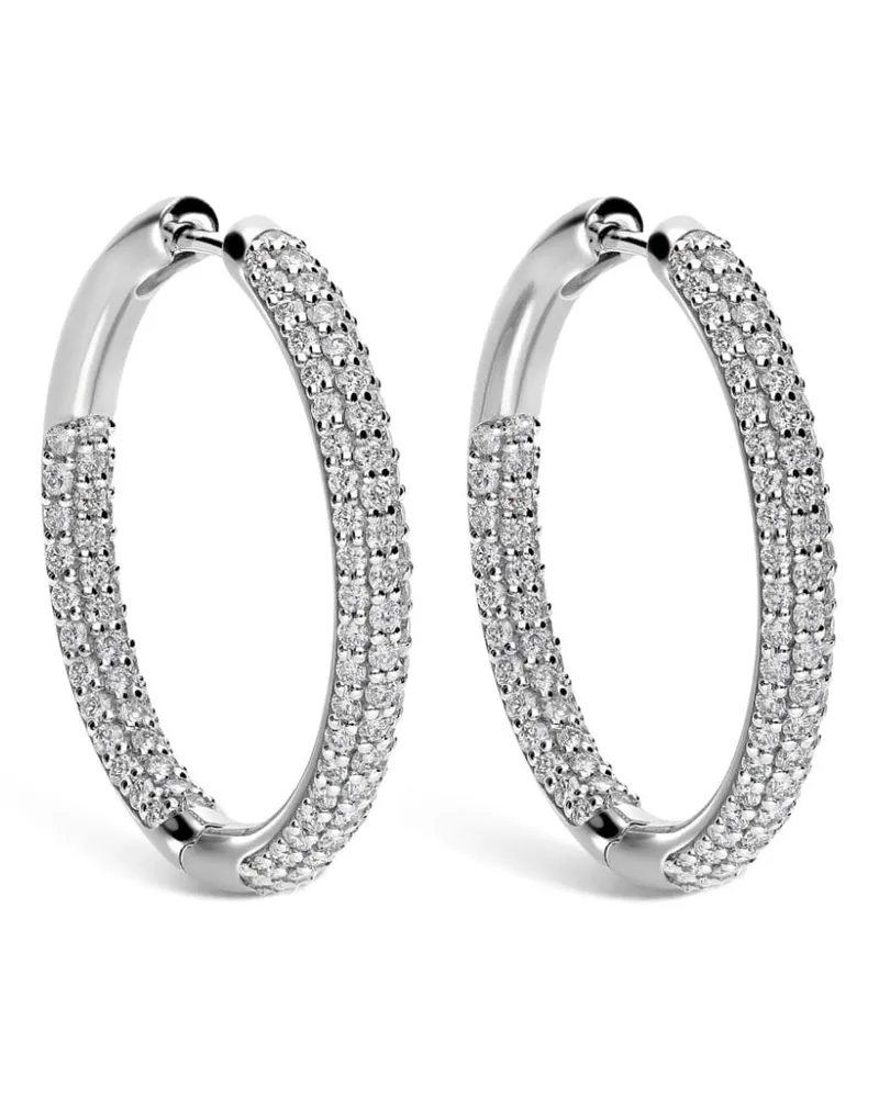 LEO PIZZO 18kt Weißgoldcreolen mit Diamanten Silber