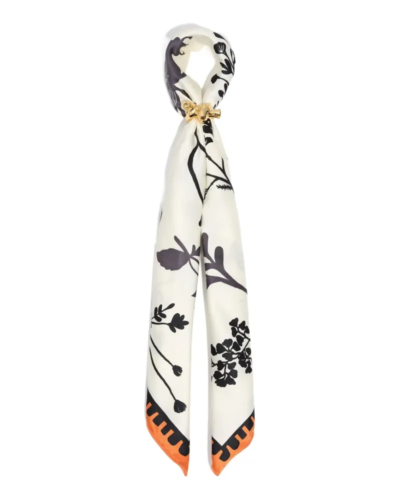 BIMBA Y LOLA Schal mit Blumenmotiv - Weiß Weiß