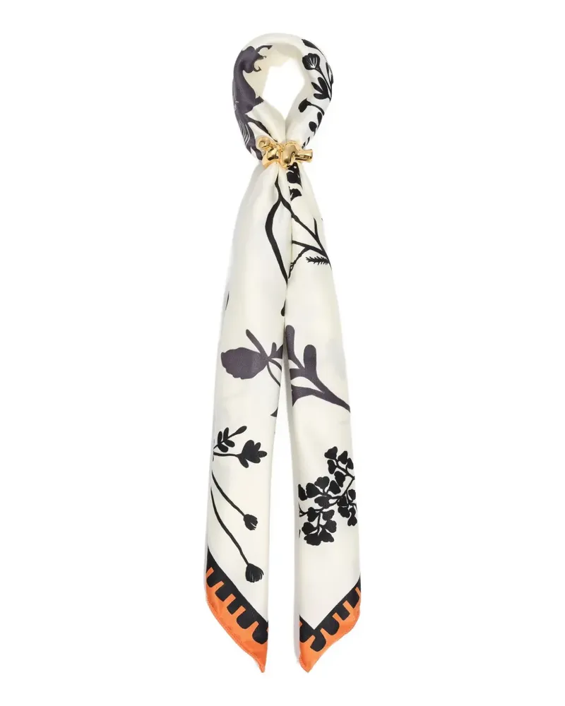 BIMBA Y LOLA Schal mit Blumenmotiv - Weiß Weiß