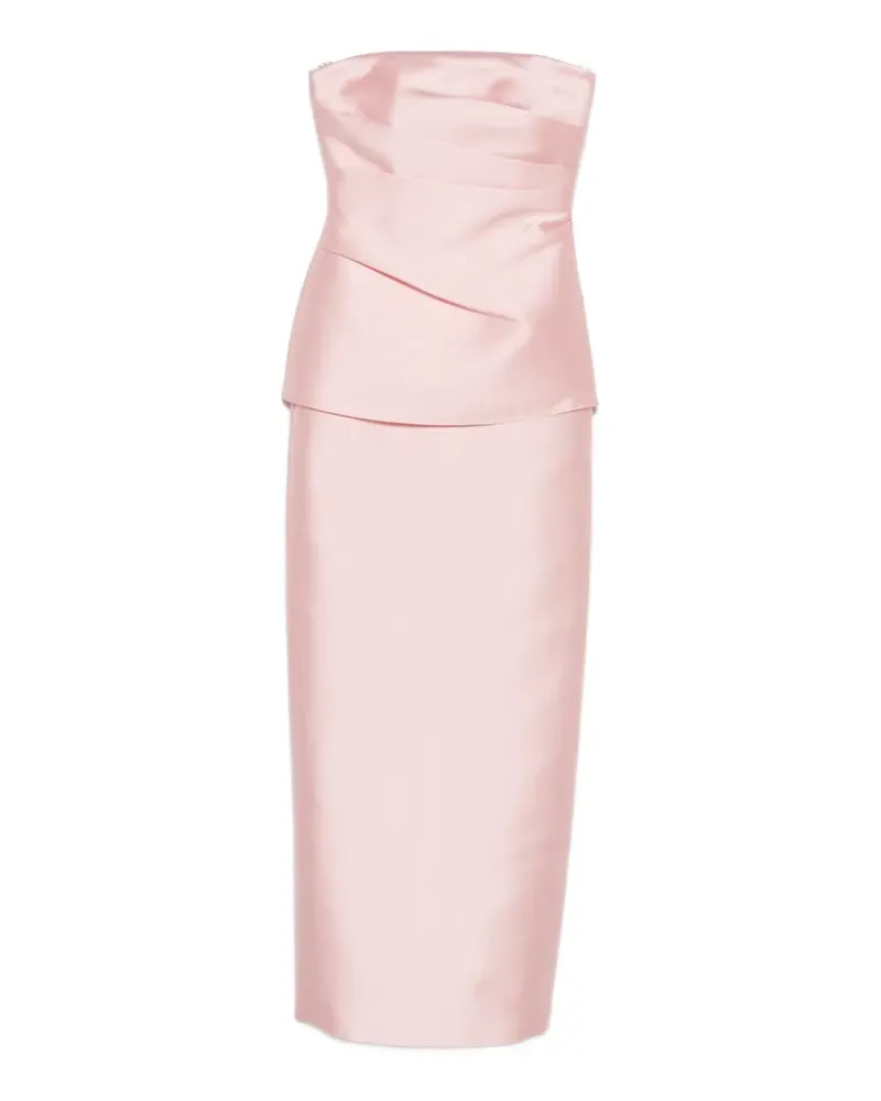 Solace London Lucille draped strapless maxi dress - Rosa Rosa