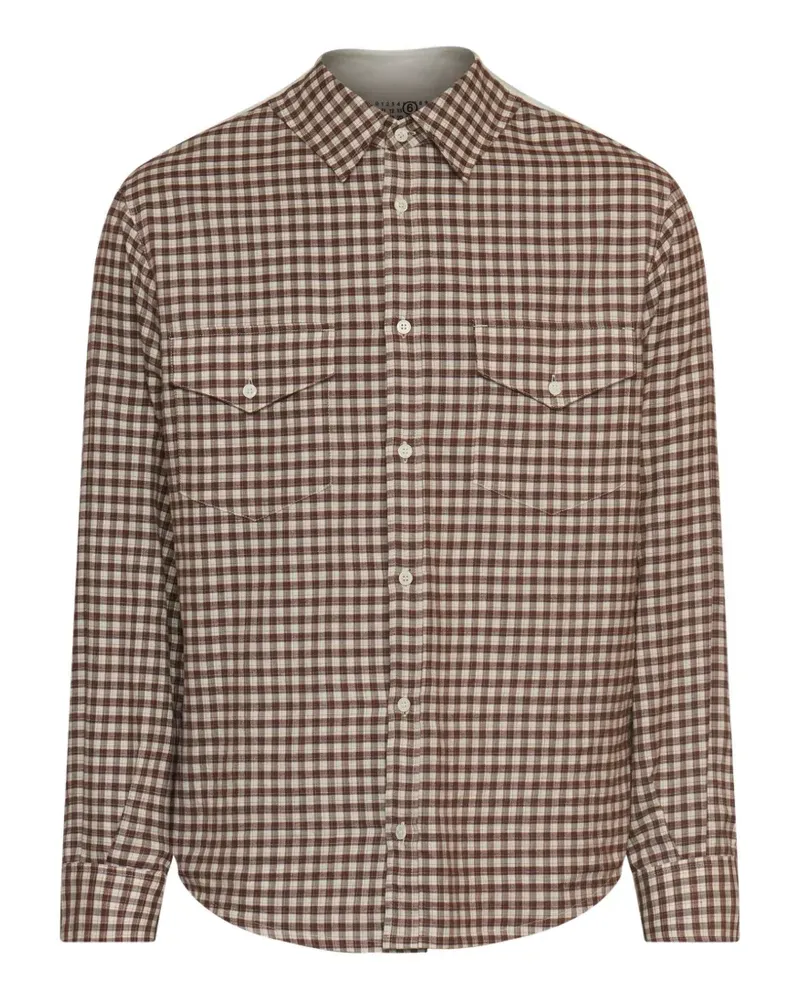 Maison Margiela checkered flannel shirt - Braun Braun