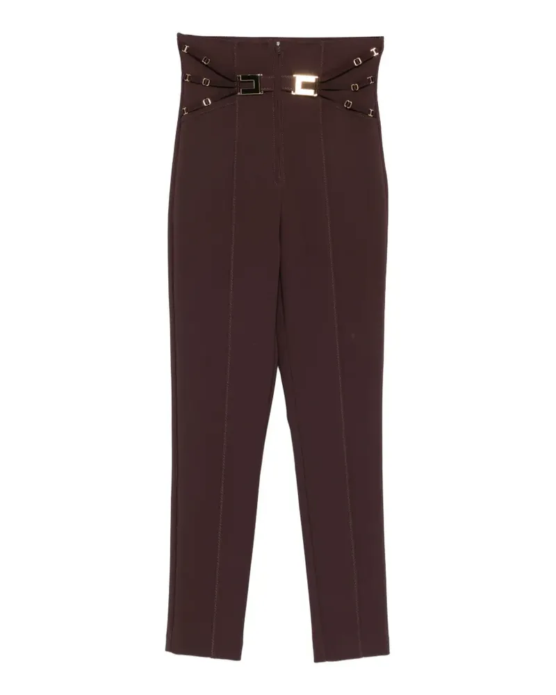 Elisabetta Franchi buckle-detail trousers - Braun Braun