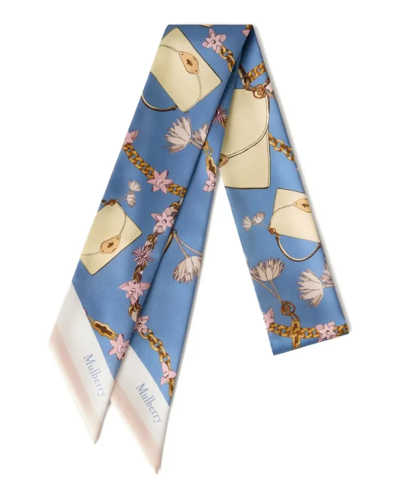 Mulberry Schal mit Taschen-Print - Blau Blau