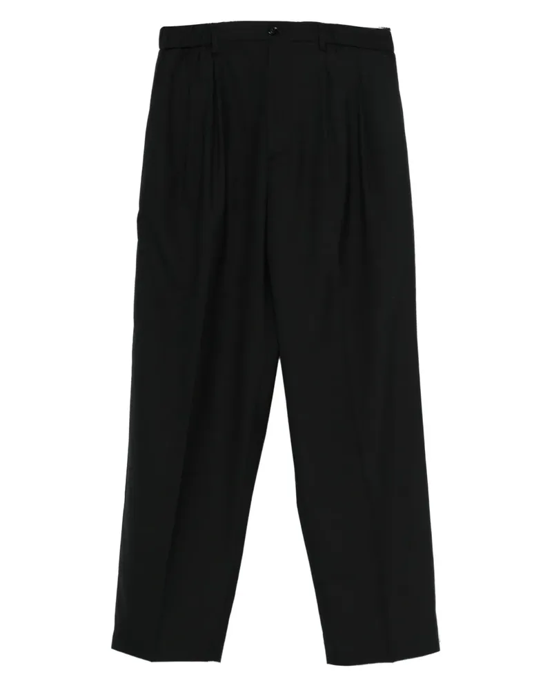 Les Hommes Hose mit Logo-Schild - Schwarz Schwarz