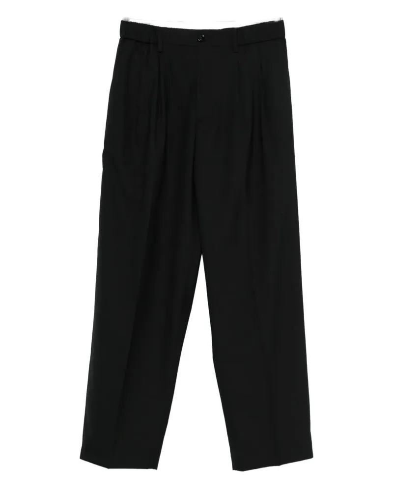 Les Hommes Hose mit Logo-Schild - Schwarz Schwarz