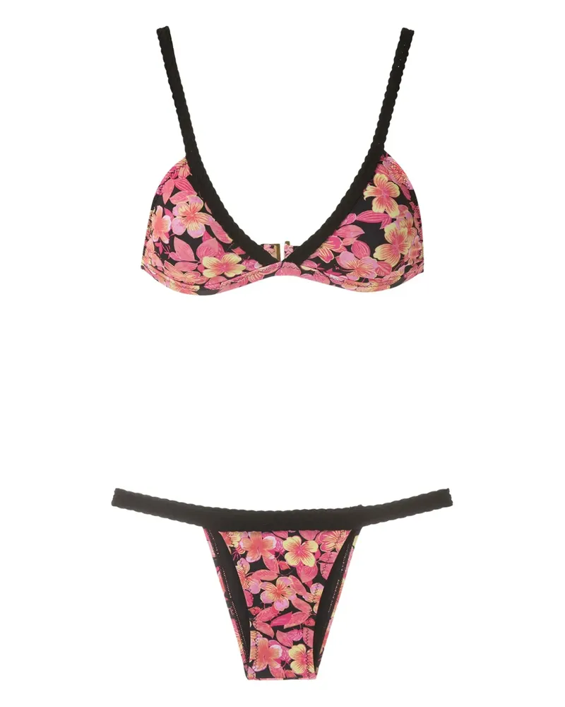 Amir Slama Bikini mit Blumen-Print - Rosa Rosa