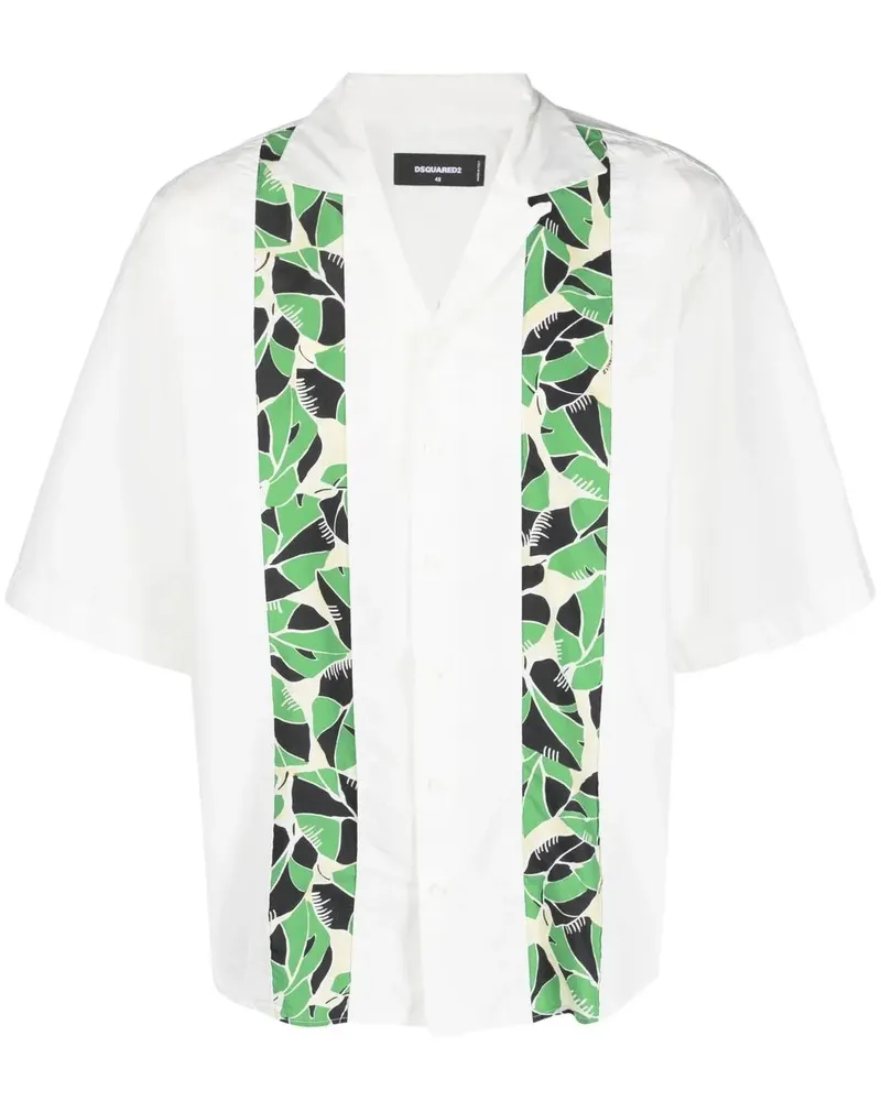 Dsquared2 Hemd mit Blatt-Print - Weiß Weiß