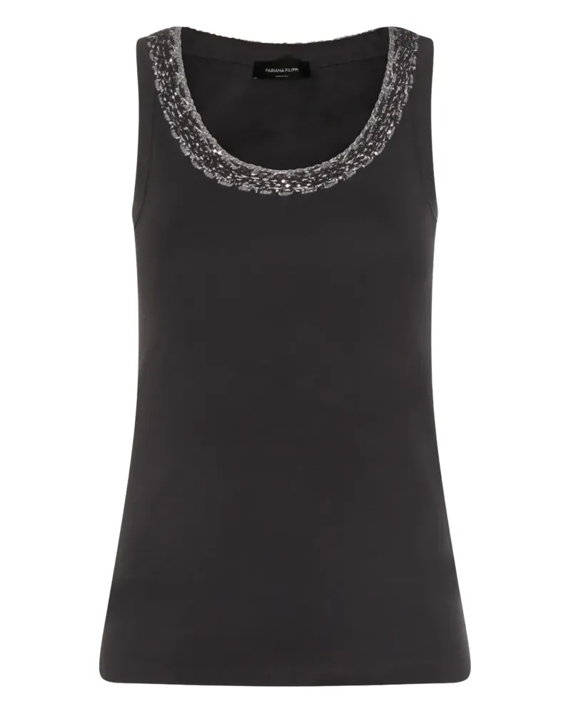 Fabiana Filippi sequin-collar tank top - Grau Grau