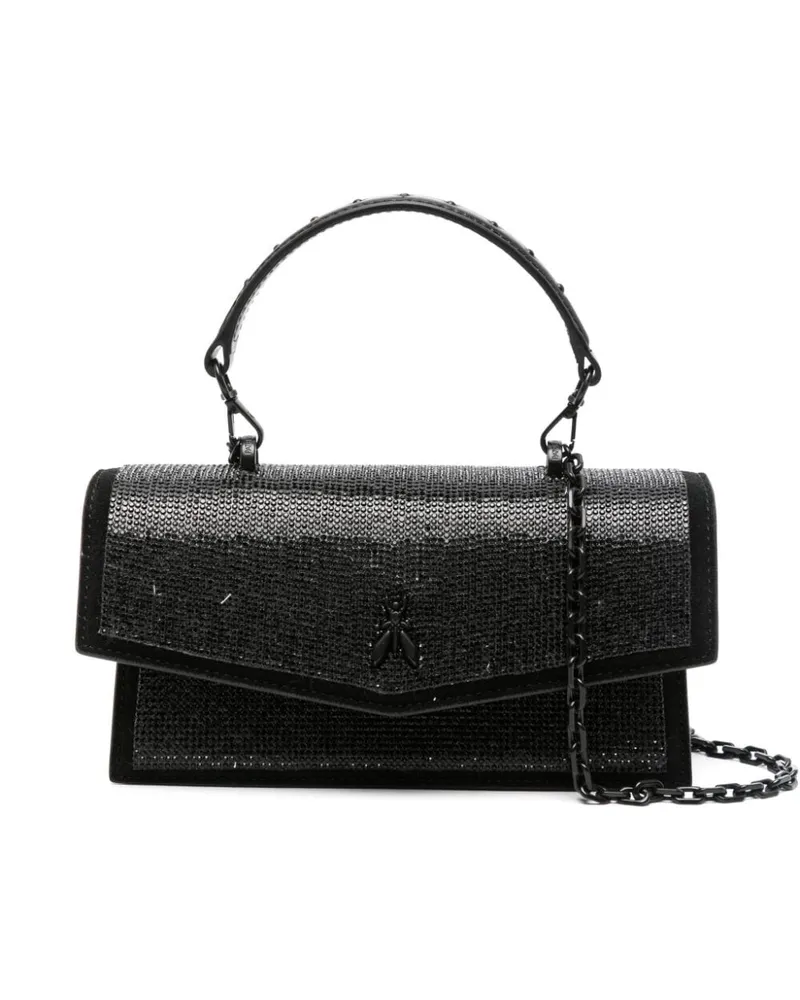 Patrizia Pepe Fly Bamby Mini-Tasche mit Strass - Schwarz Schwarz