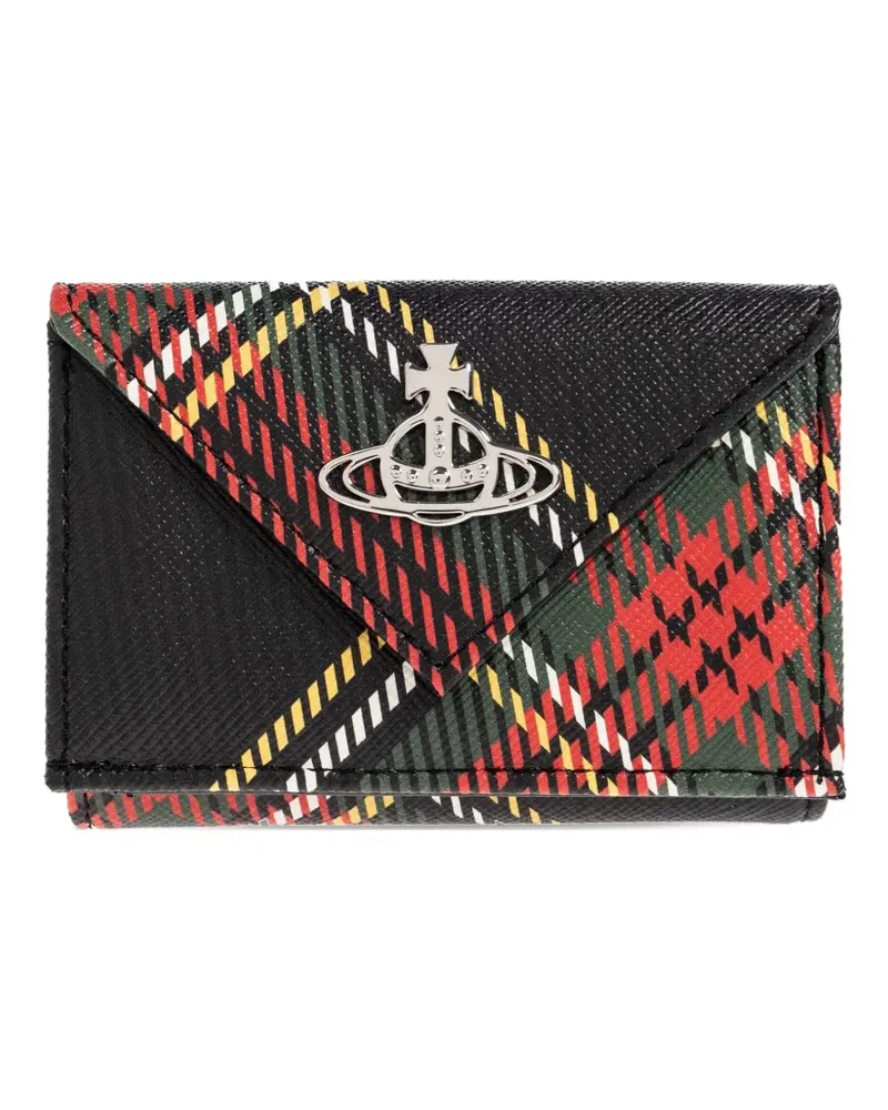 Vivienne Westwood orb-embellished plaid wallet - Schwarz Schwarz
