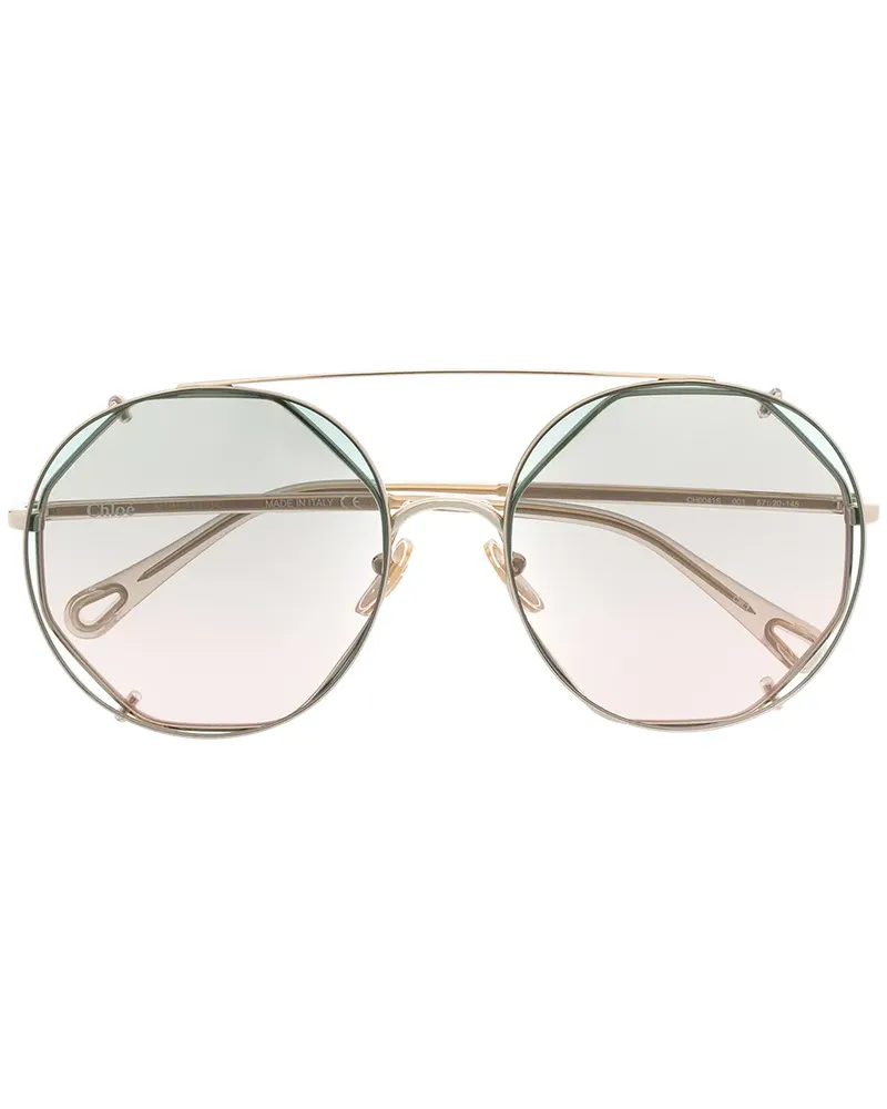 Chloé Sonnenbrille mit Oversized-Gestell - Gold Gold