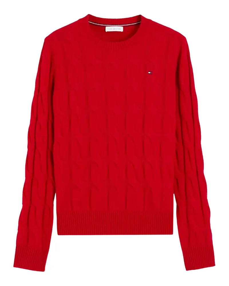 Tommy Hilfiger Pullover mit Zopfmuster - Rot Rot