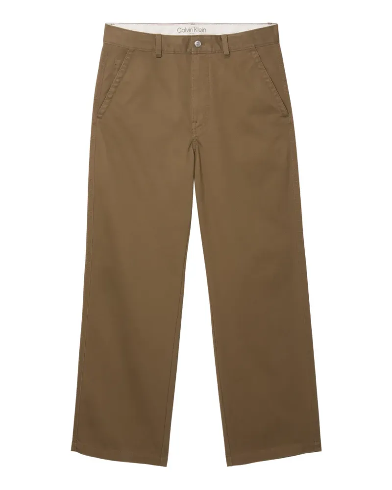 Calvin Klein 90s logo-patch straight-leg trousers - Braun Braun